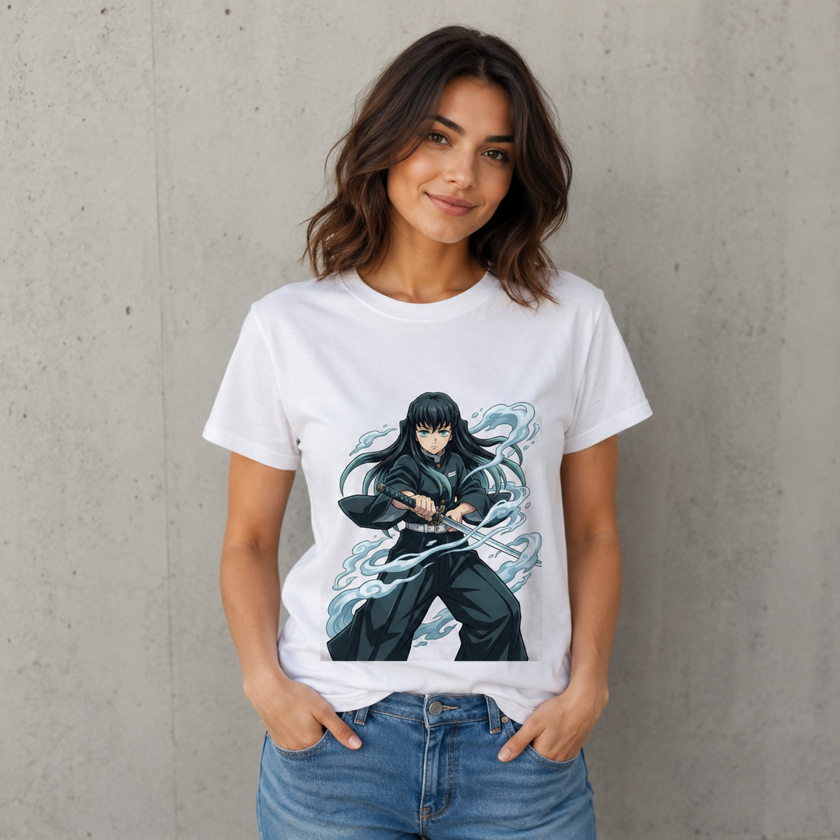T-shirt anime Demon Slayer Muichiro Tokito Grafica 1 100% cotone - vista prodotto 2