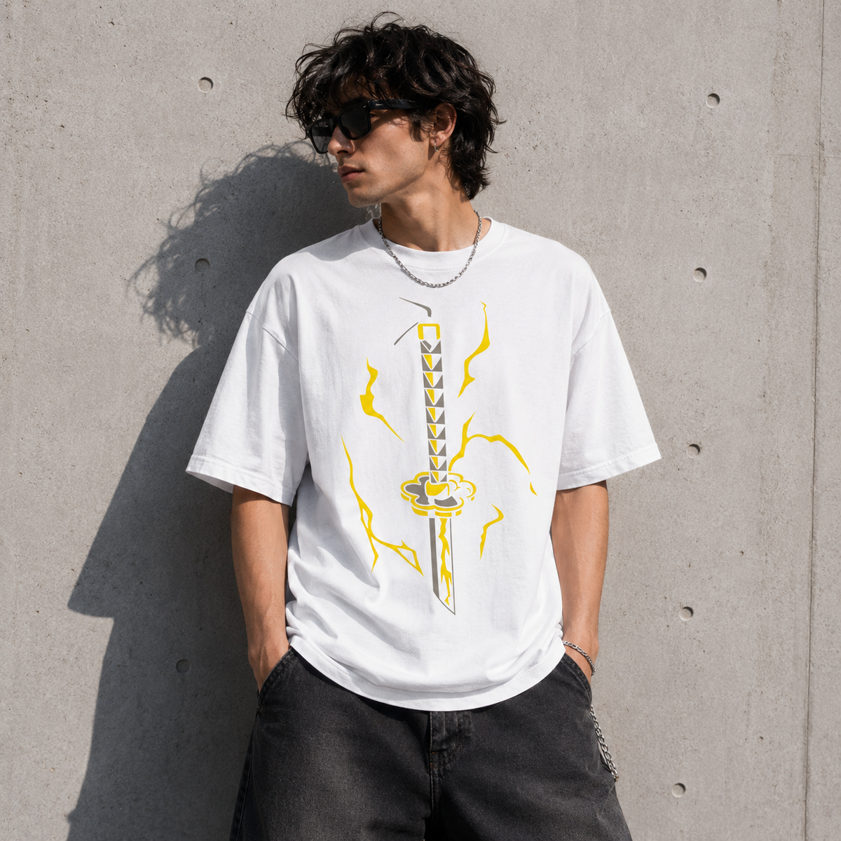 T-shirt anime Demon Slayer Zenitsu Agatsuma Grafica 2 100% cotone - vista prodotto 2