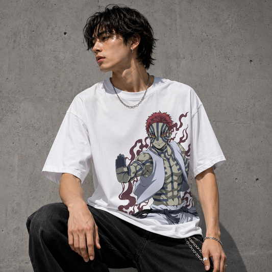 T-shirt anime Demon Slayer Akaza Grafica 1 100% cotone - vista prodotto 2
